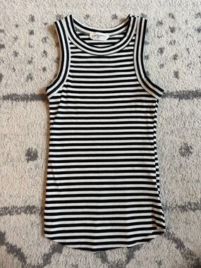 CJLA Kit Tank, Black & Cream Stripe, Size Small